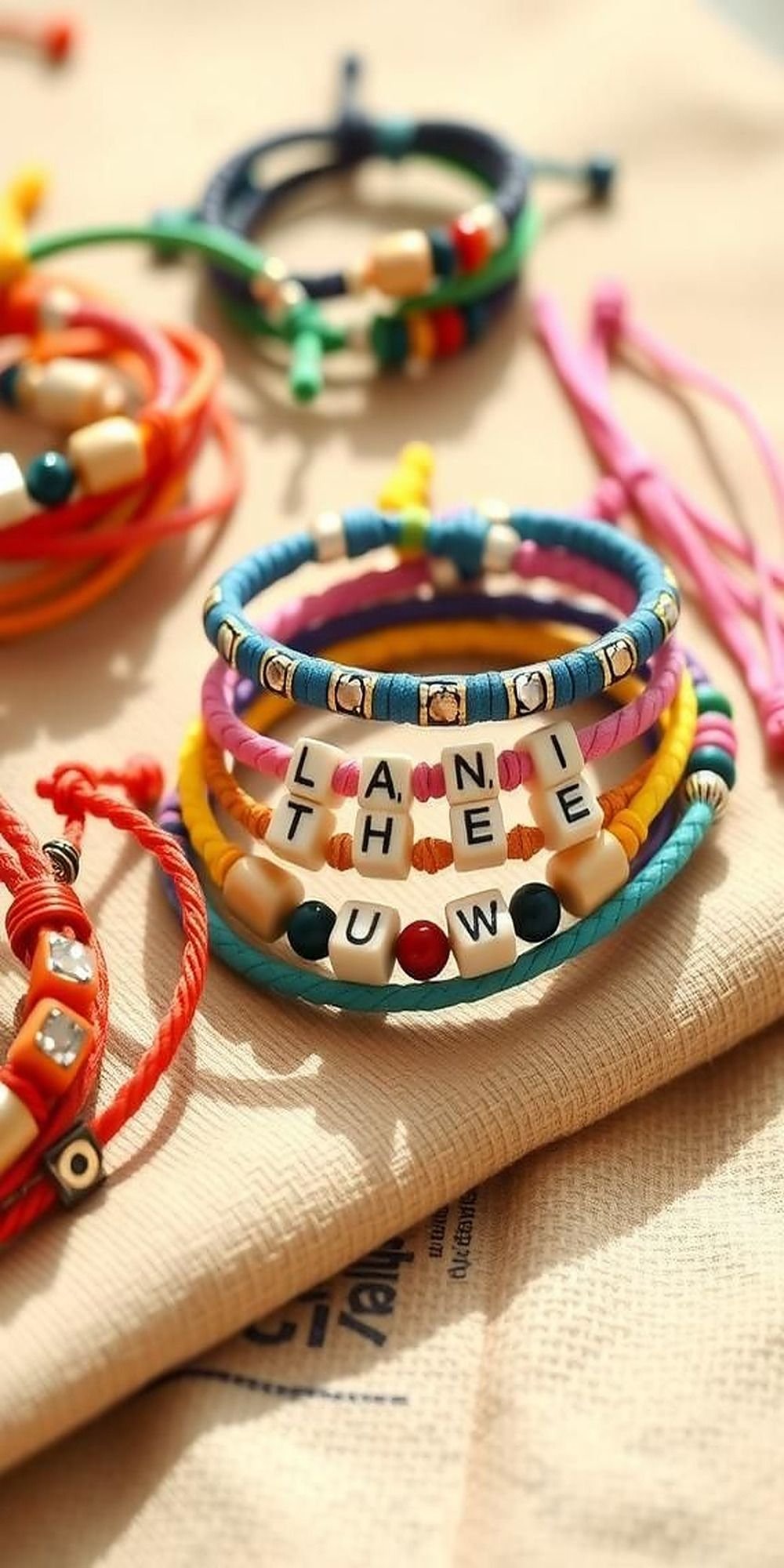 Stackable Friendship Bracelets With Personalized Beads