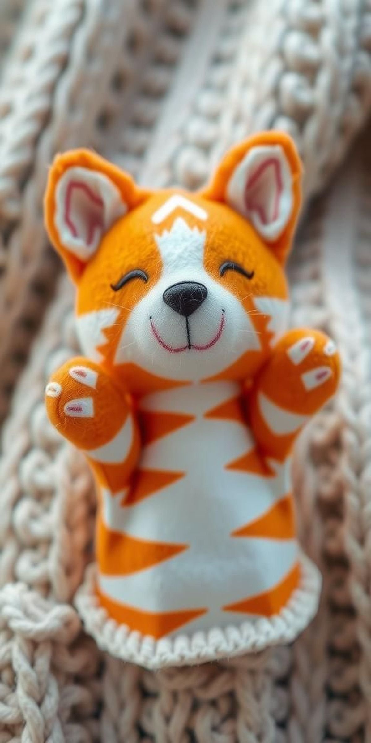 Delightful Felt Cat Puppets With Whisker Details