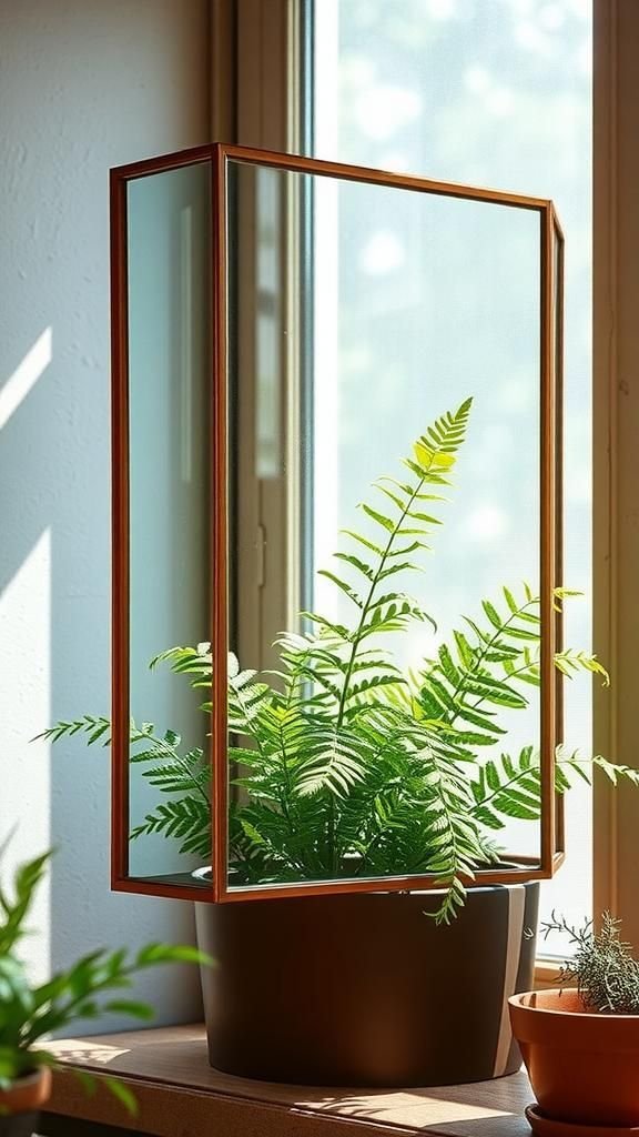 Aged Copper Frame With Verdigris Fern Contrast