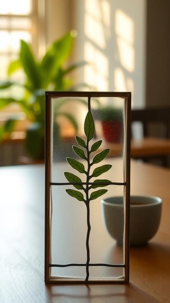 Lead Came Stained-Glass Style Fern Window Charm