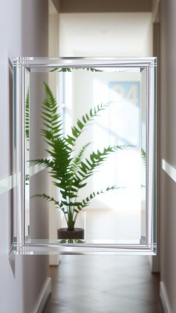 Mirrored Glass Backer For Double-Fern Reflection