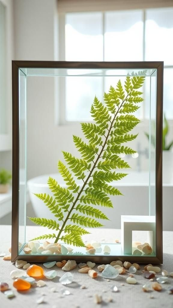 Sea Glass And Fern Coastal Window Keepsake