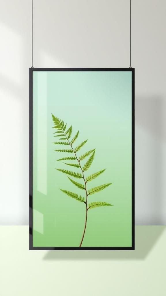 Tonal Green Gradient With Fern Centerpiece