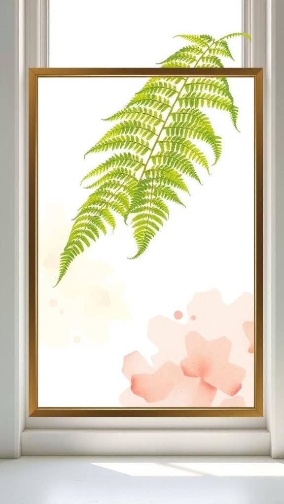 Watercolor Wash Backdrop With Floating Fern