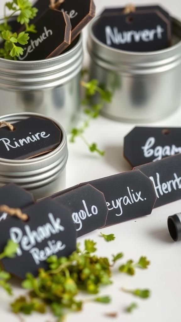 Chalkboard-Style Black Clay Labels With White Script