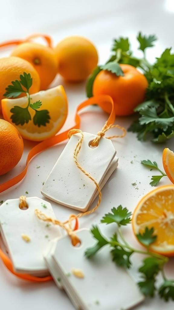 Citrus Peel And Herb Fleck Embedded Tags