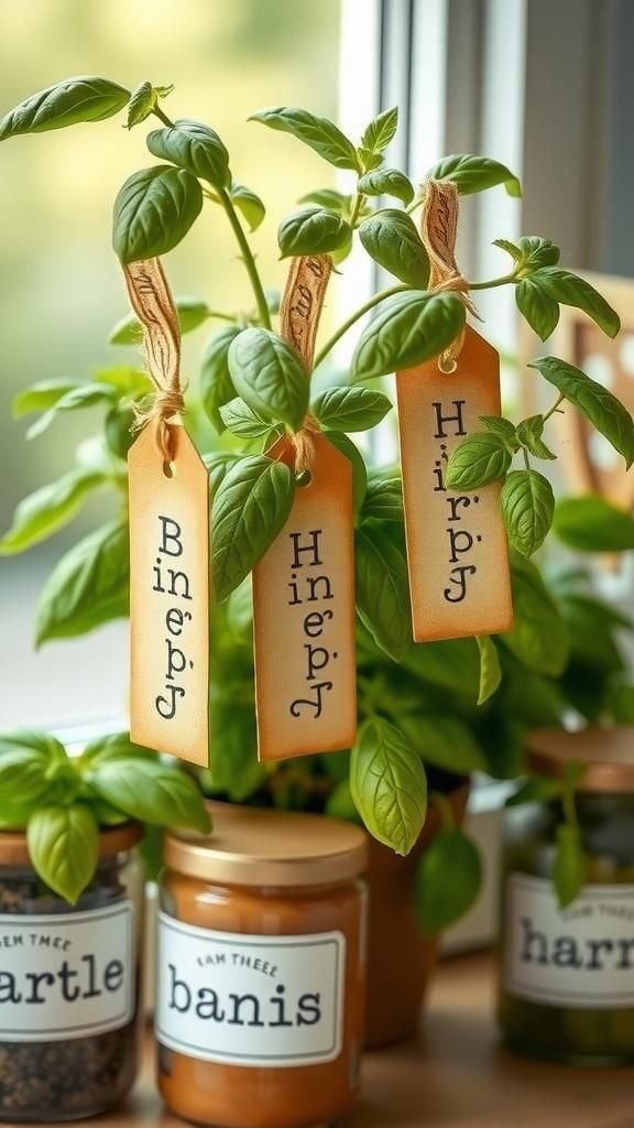 Garden-To-Kitchen Swing Tags For Potted Herbs