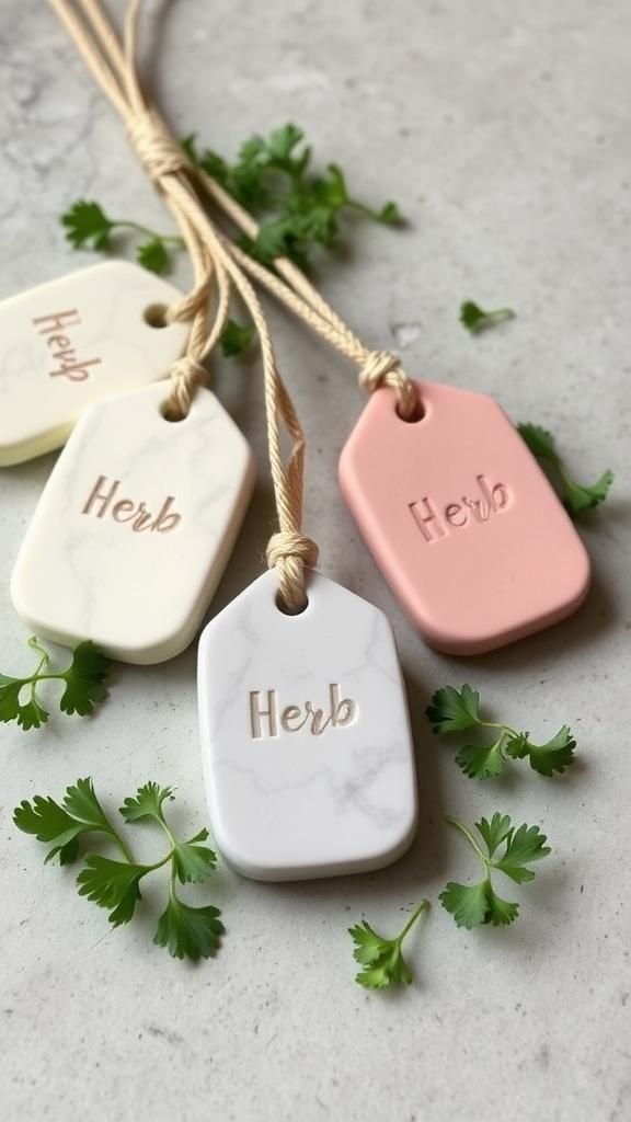 Marbled Clay With Subtle Herb Vein Overlays