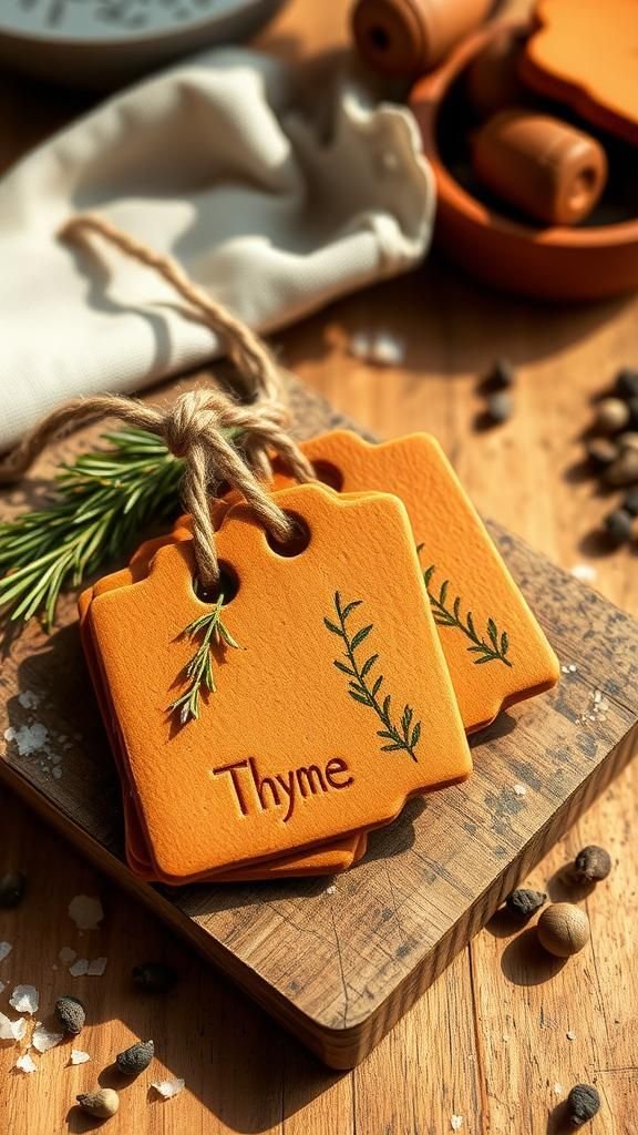 Rustic Terracotta Herb-Pressed Pantry Label Set