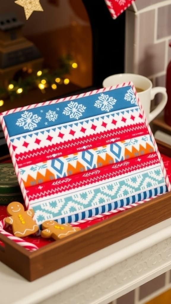 Winter Sweater Fair Isle Stripe Mug Rug