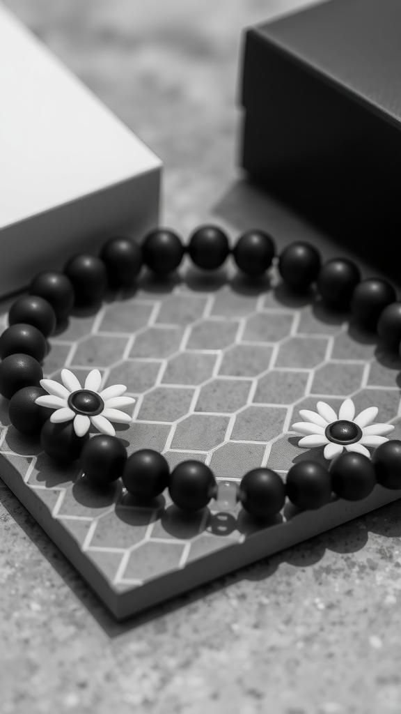Minimal Monochrome Black And White Daisy Links