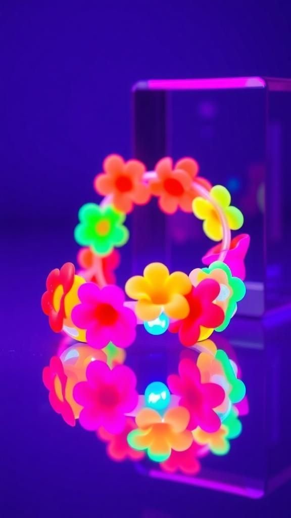 Neon Pop Daisies For Festival Brightness