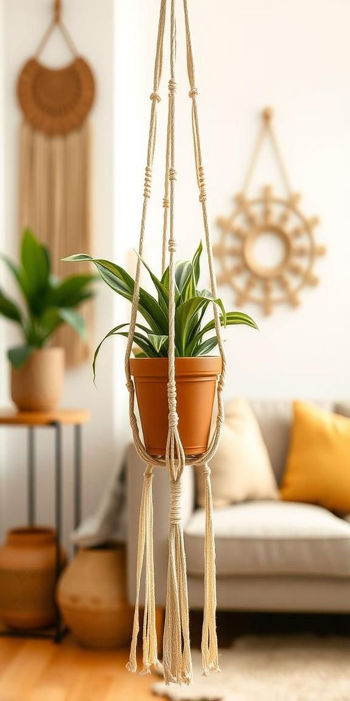 Bohemian Macramé Hangers With Fringe Details