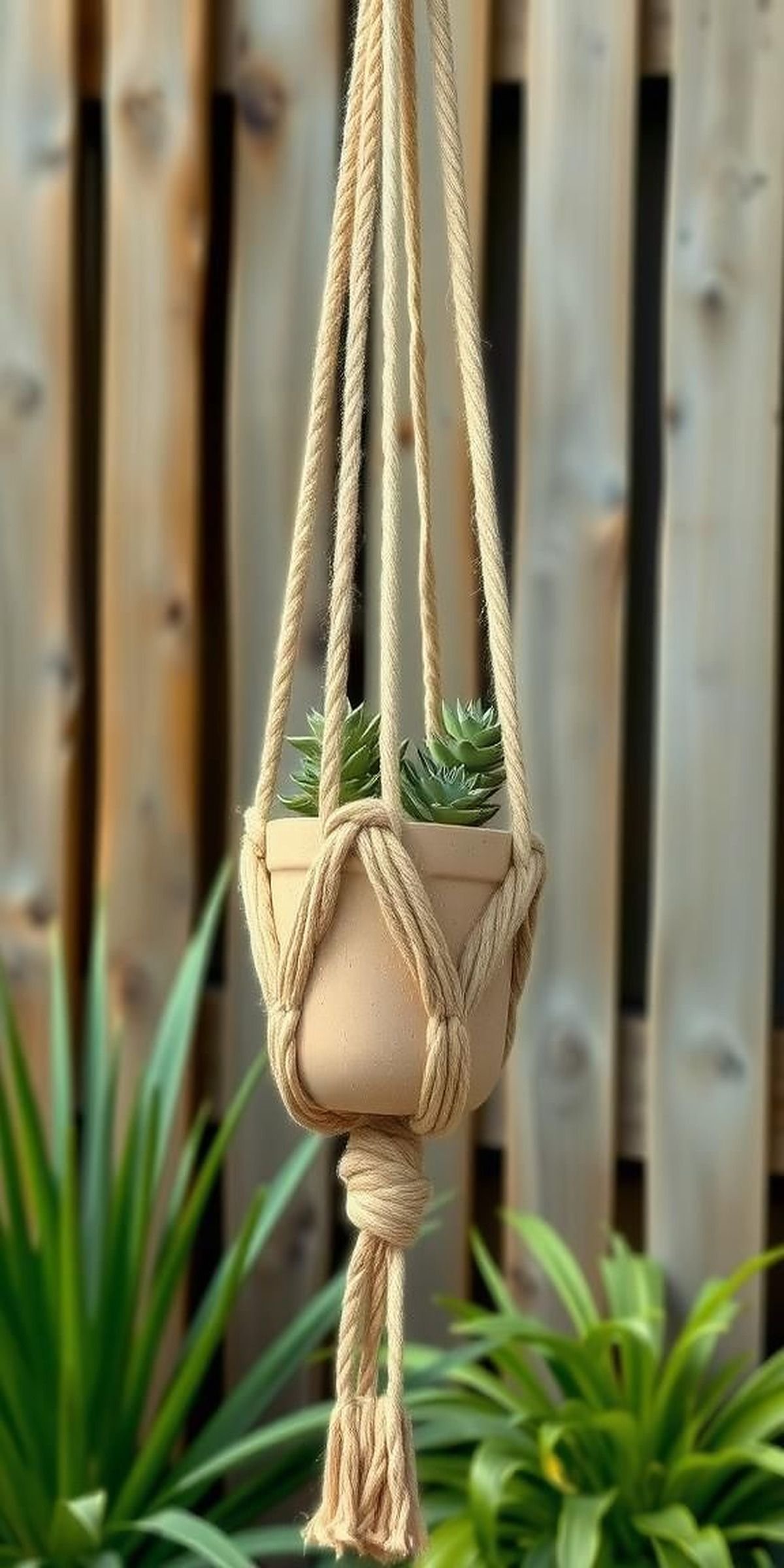 Eco-Friendly Macramé Plant Hangers From Natural Fibers