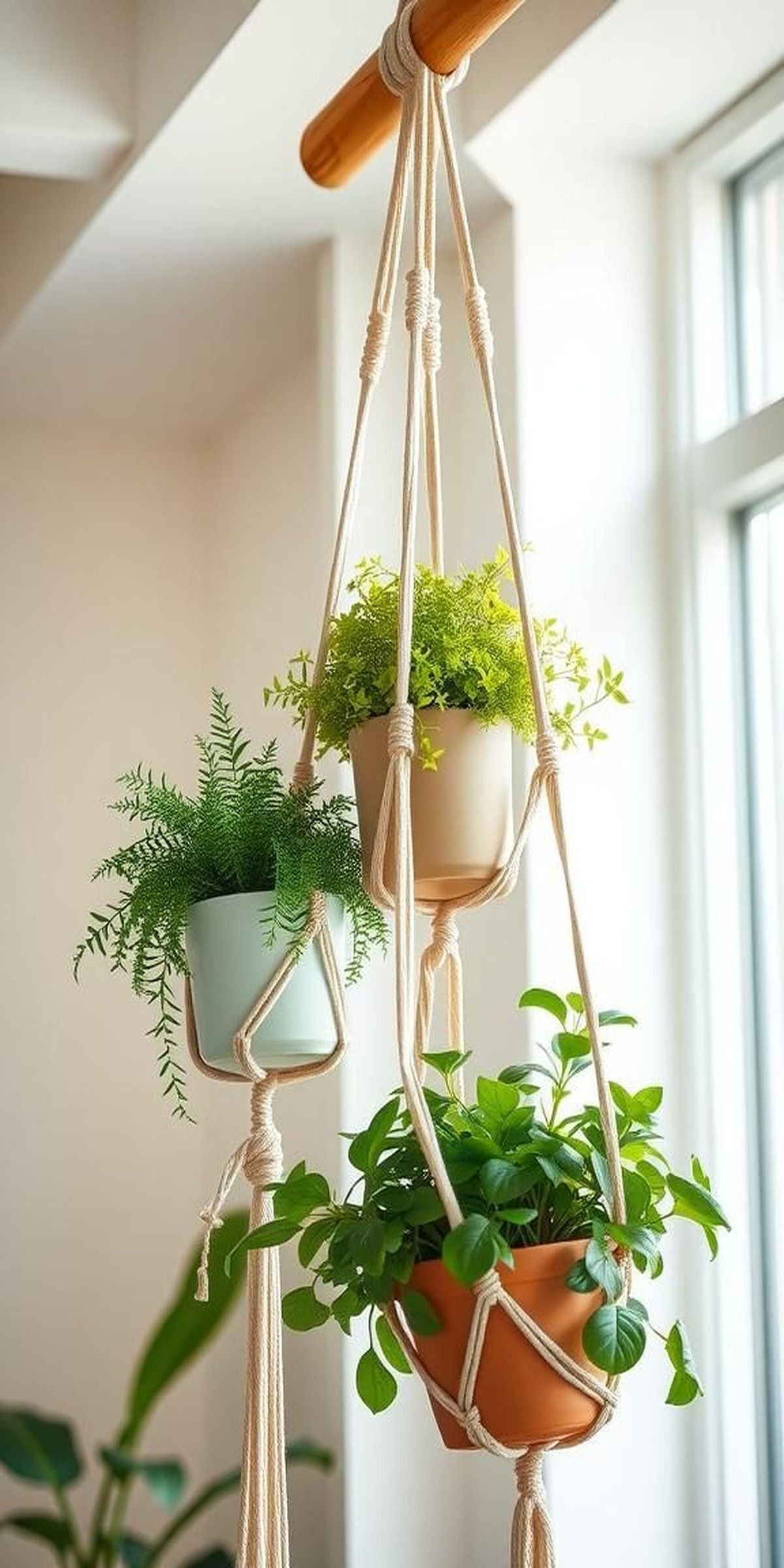 Macramé Plant Hangers With Multi-Tiered Designs