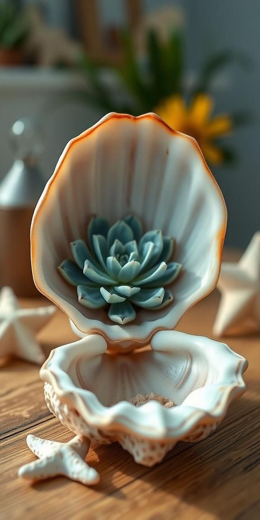 Unique Shell Planters That Embrace Coastal Greenery