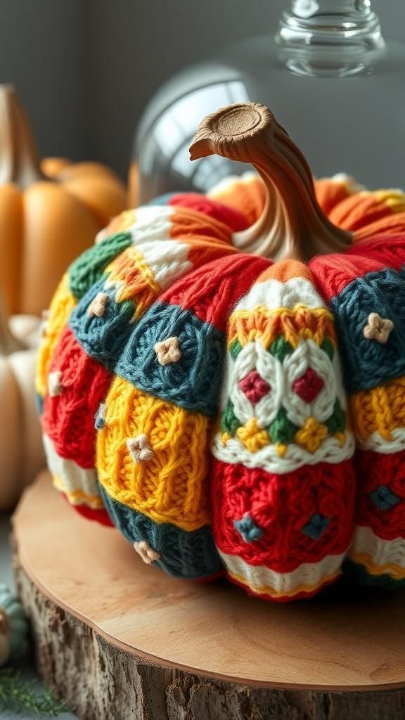 Patchwork Scrap Sweater Pumpkin Statement