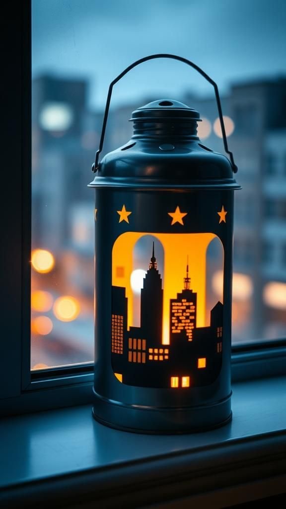 City Skyline Silhouette Against Evening Glow