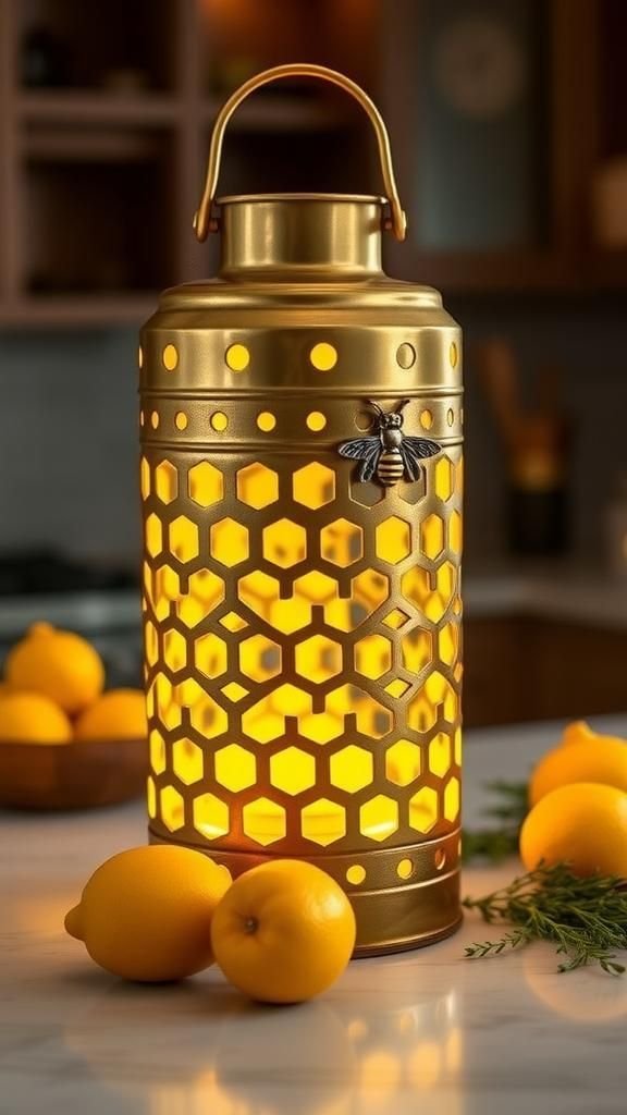 Honeycomb Hex Grid With Bee Charm