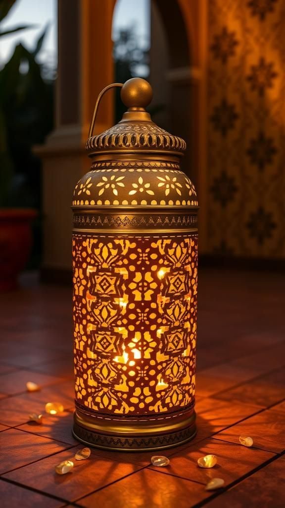 Moroccan Geometric Lace Glow Lantern