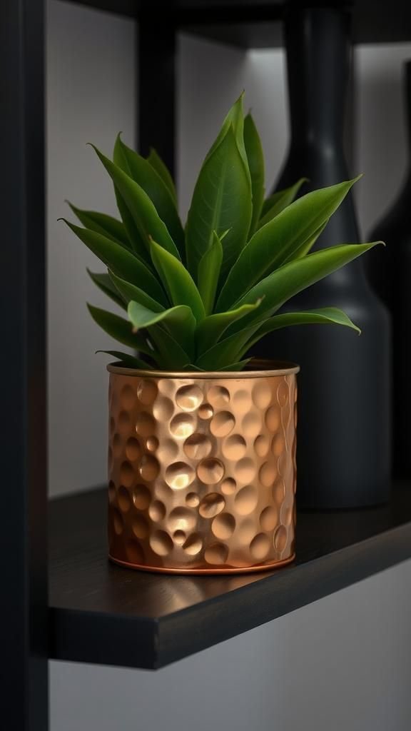 Hammered Faux-Copper Cans With Warm Industrial Glow