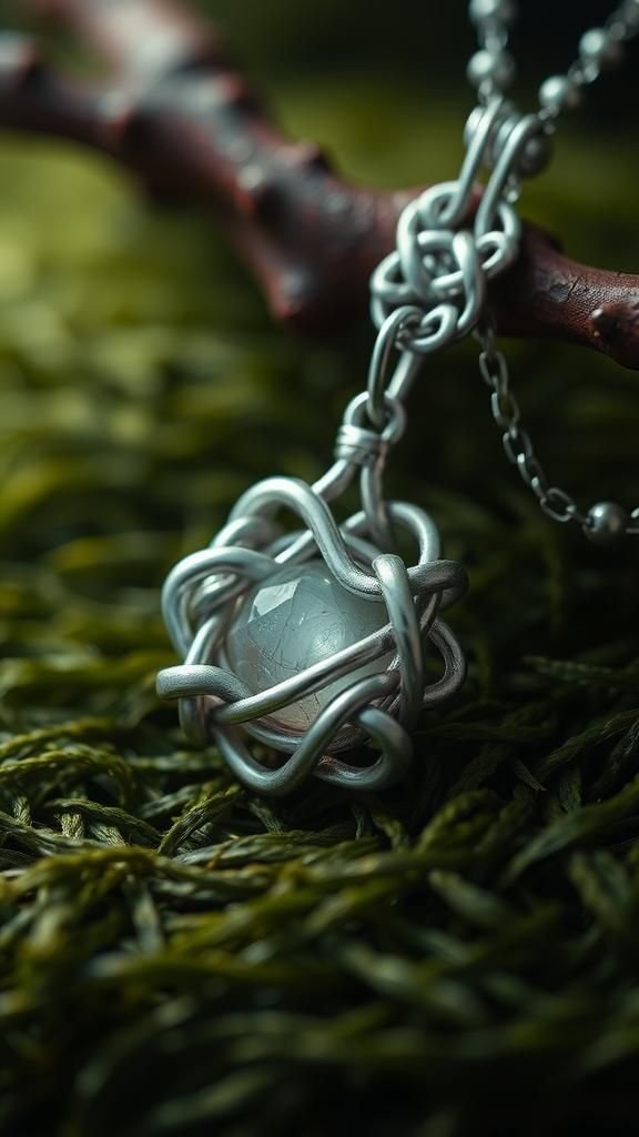 Celtic Knot Inspired Weave Around Moonstone