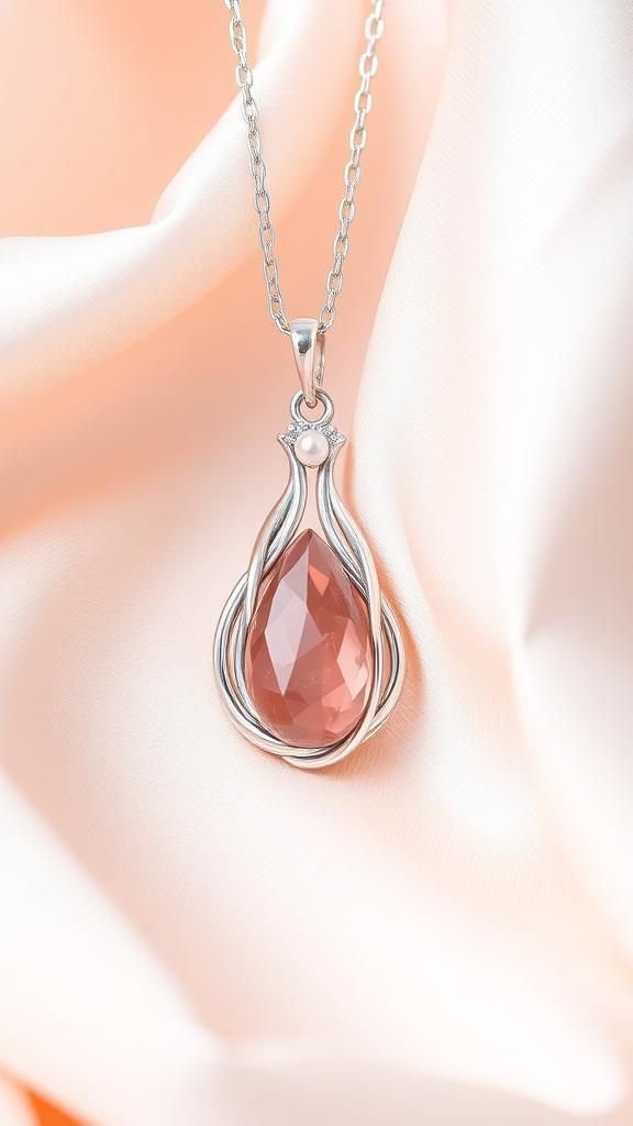 Elegant Teardrop Weave With Rose Quartz