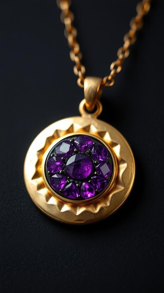 Hammered Halo Frame For Amethyst Druzy