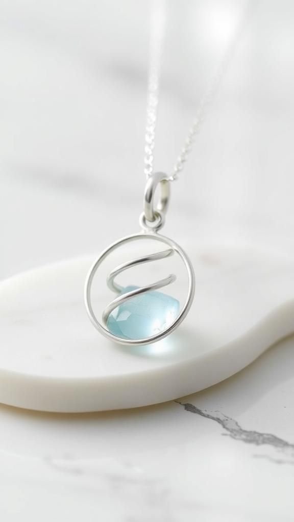 Minimalist Spiral Wrap For Small Tumbled Stones