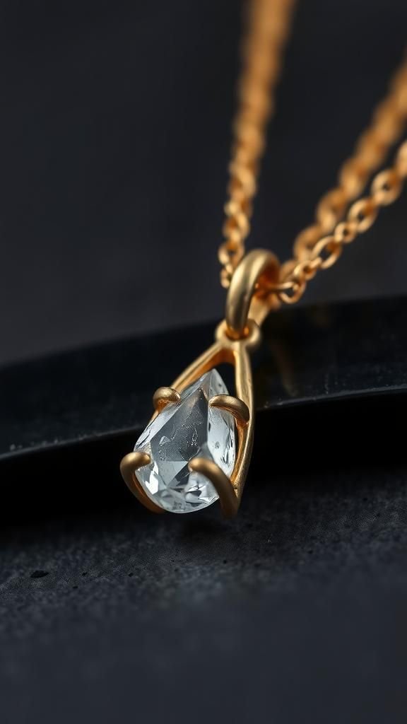 Raw Crystal Claw Wrap With Brass Prongs