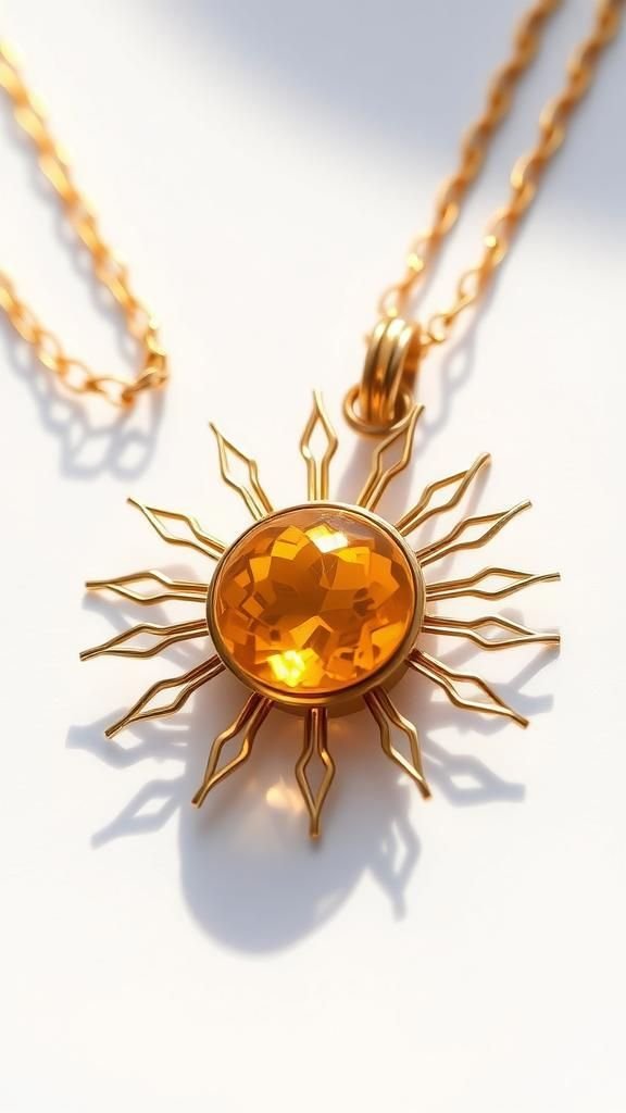Sunburst Ray Wrap With Citrine Center