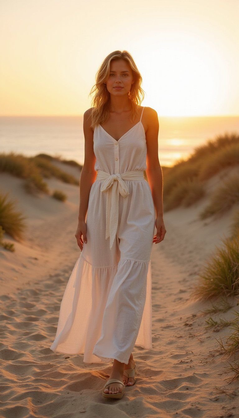 Breezy Maxi Dress With Knotted Belt