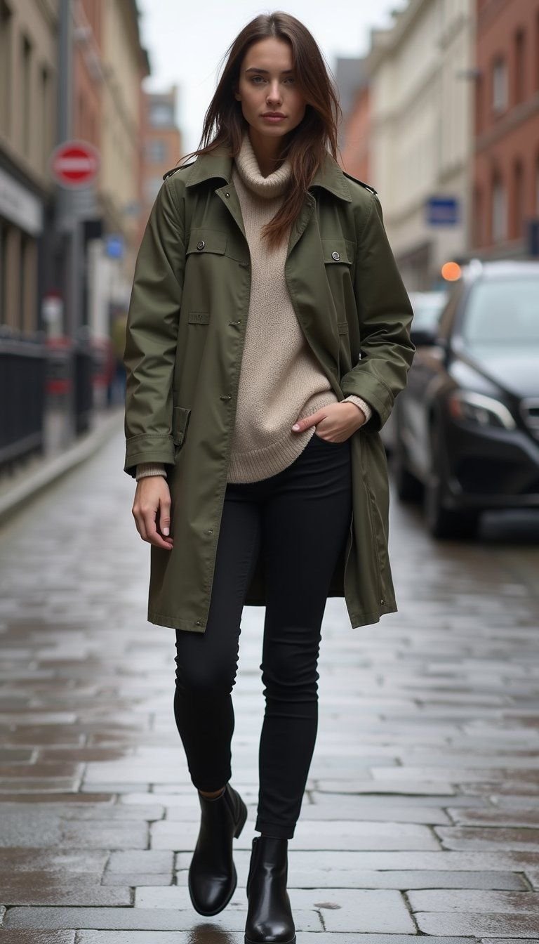 Lightweight Raincoat With Chelsea Boots