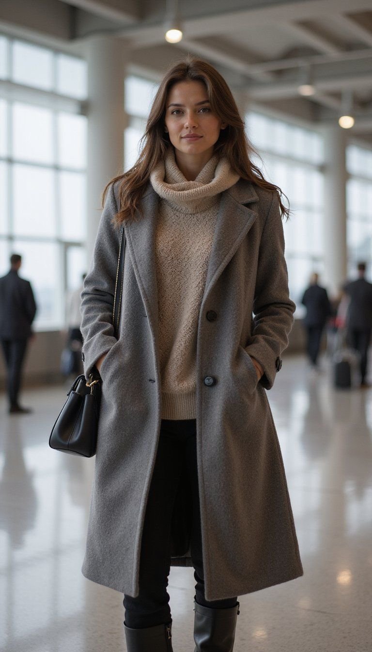 Comfy Cashmere Hoodie With Structured Coat For Travel