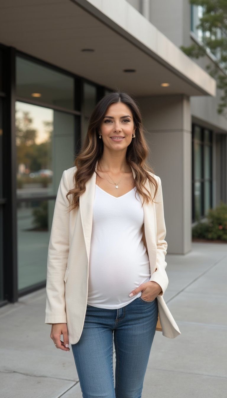 Breathable Linen Blazer Paired With Cotton Tee