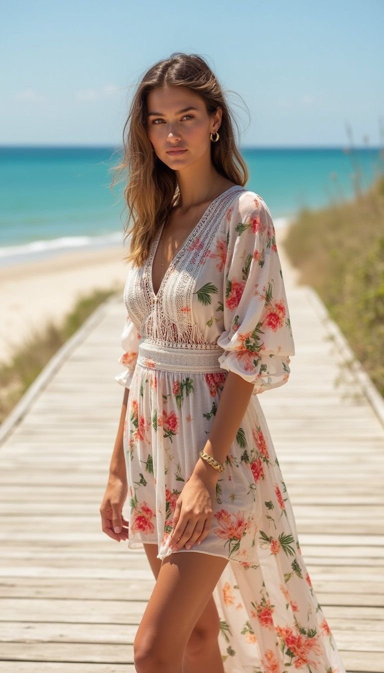 Light Kaftan Dress For Beach Or Brunch