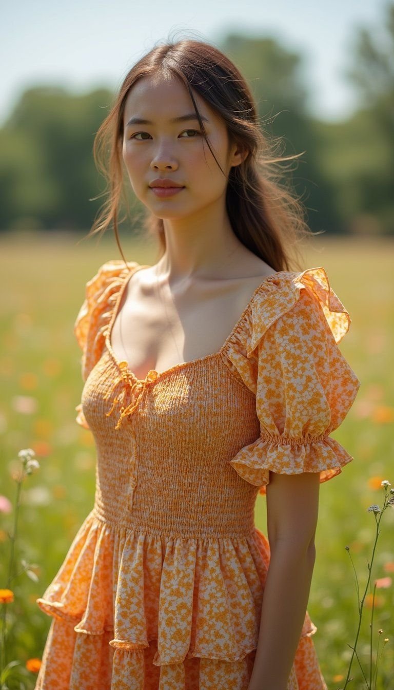 Tiered Sundress With Elastic Smocking And Ruffles