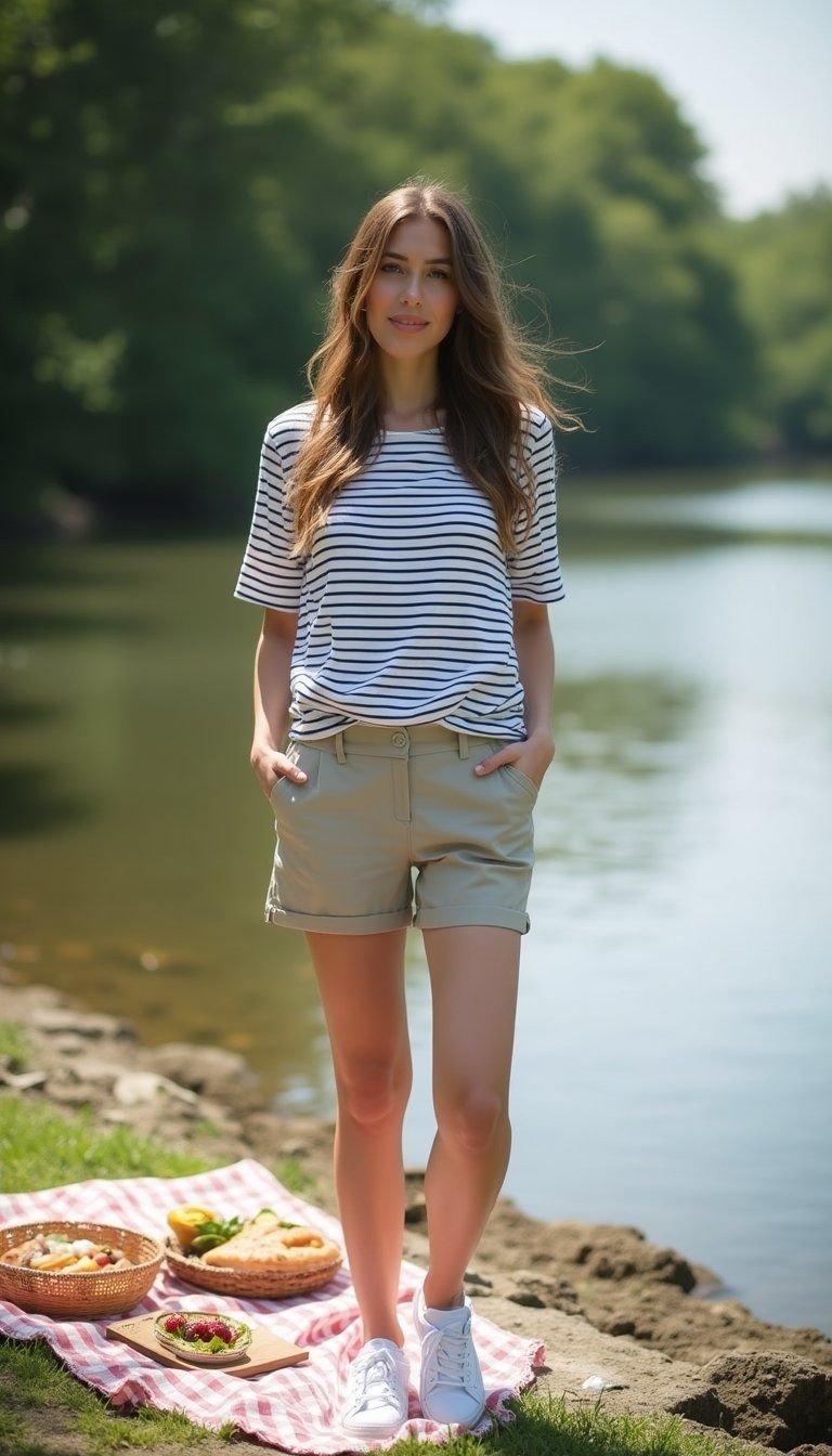 Breton Top With Tailored Summer Shorts