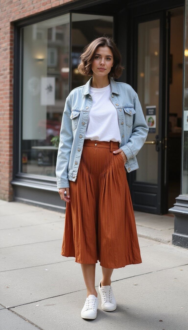 Casual Weekend With Tee And Denim Jacket