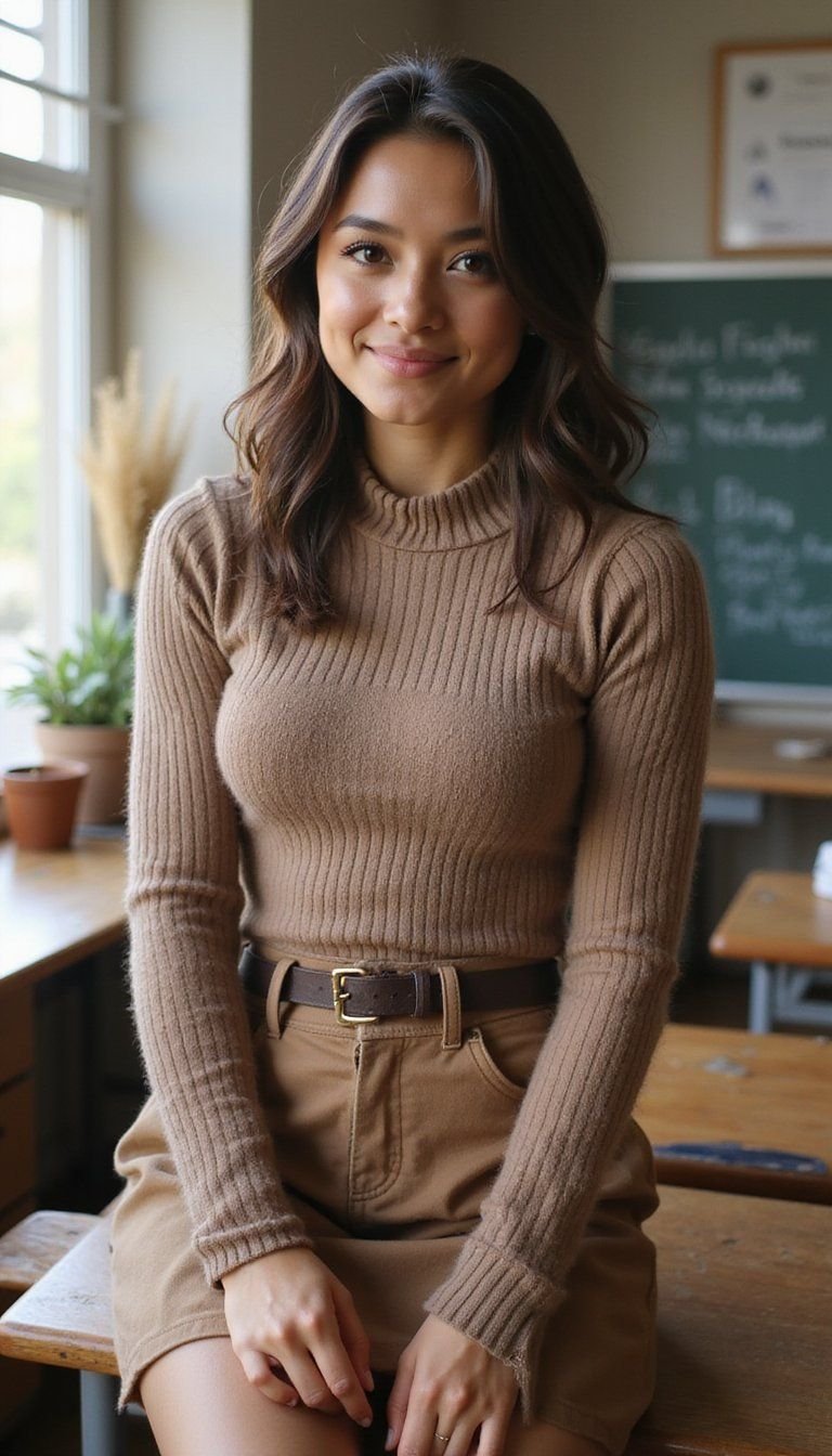 Polished Knit Set For Lesson Days