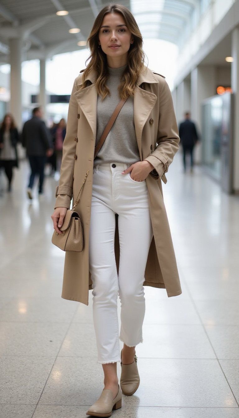 Travel Ready Lightweight Trench And Crossbody