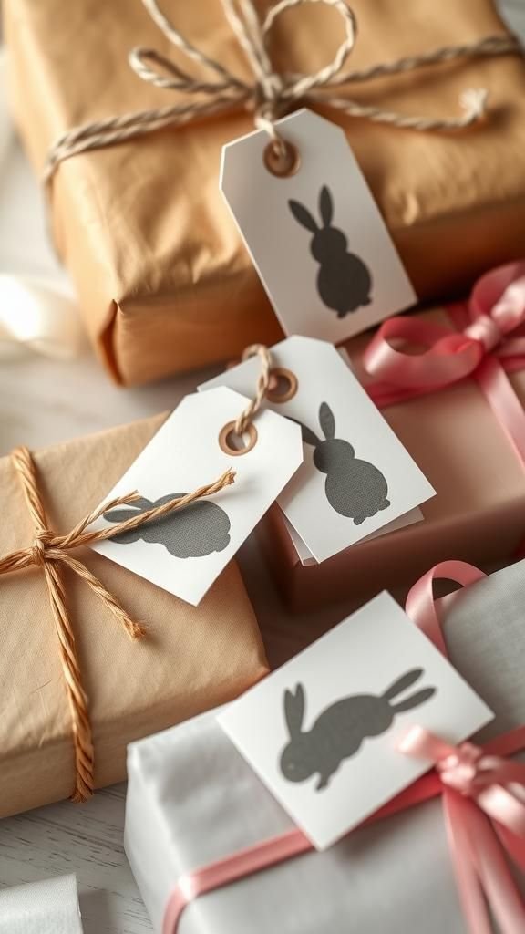 Bunny gift tags that make presents grin