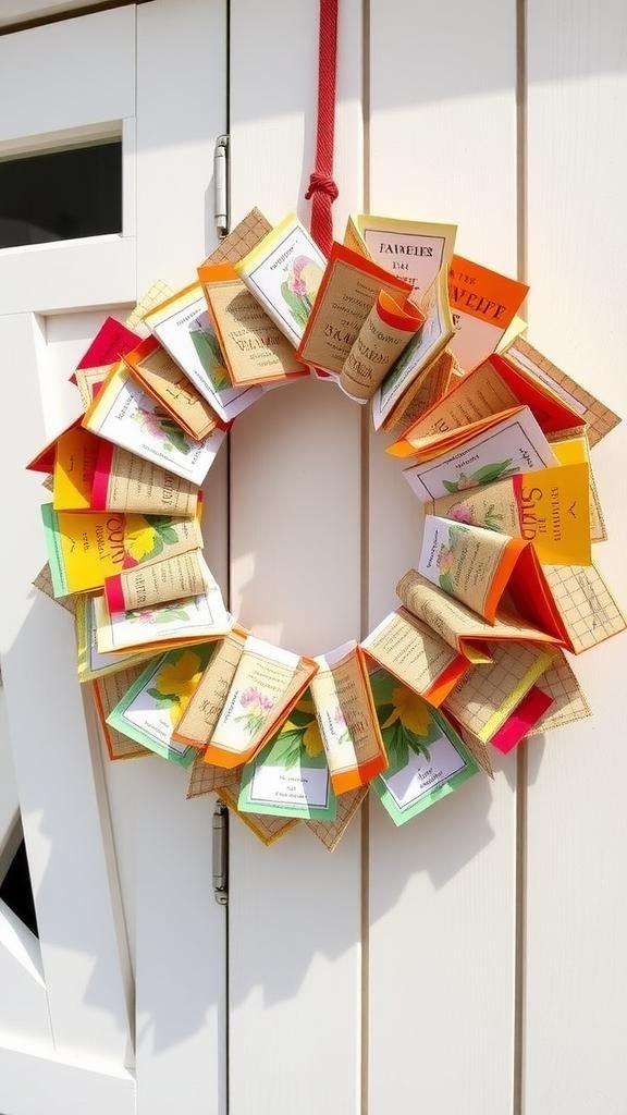 Seed packet wreath for gardener-friendly charm