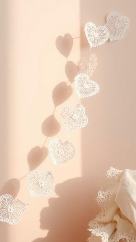 Delicate lace hearts for a vintage touch