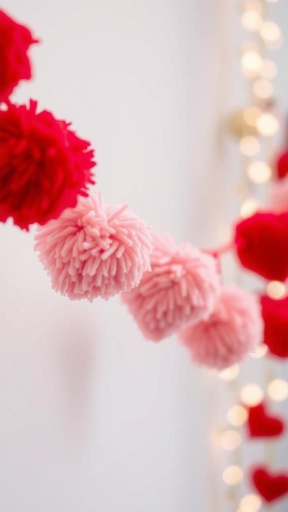 Pom-pom hearts for playful, fluffy garlands