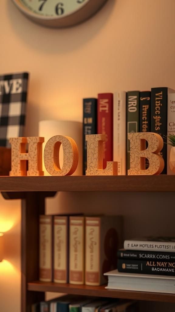 Cork letters spelling out simple sentiments