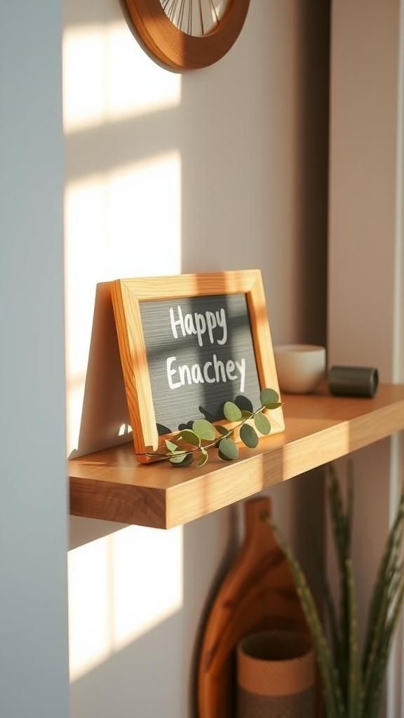 Chalkboard sign makeover for entryway seasonal notes