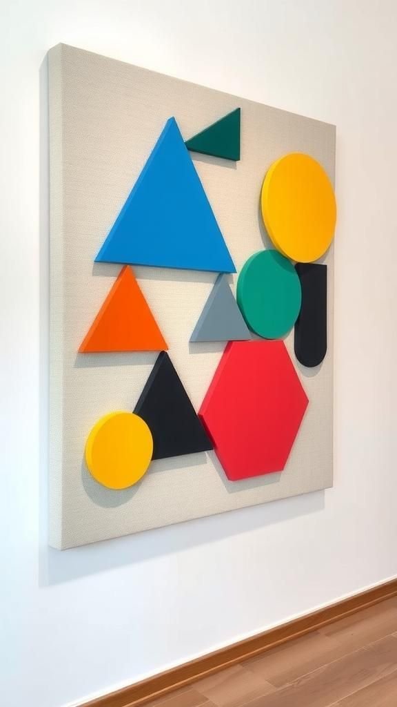 Geometric wall art using Dollar Tree foam shapes