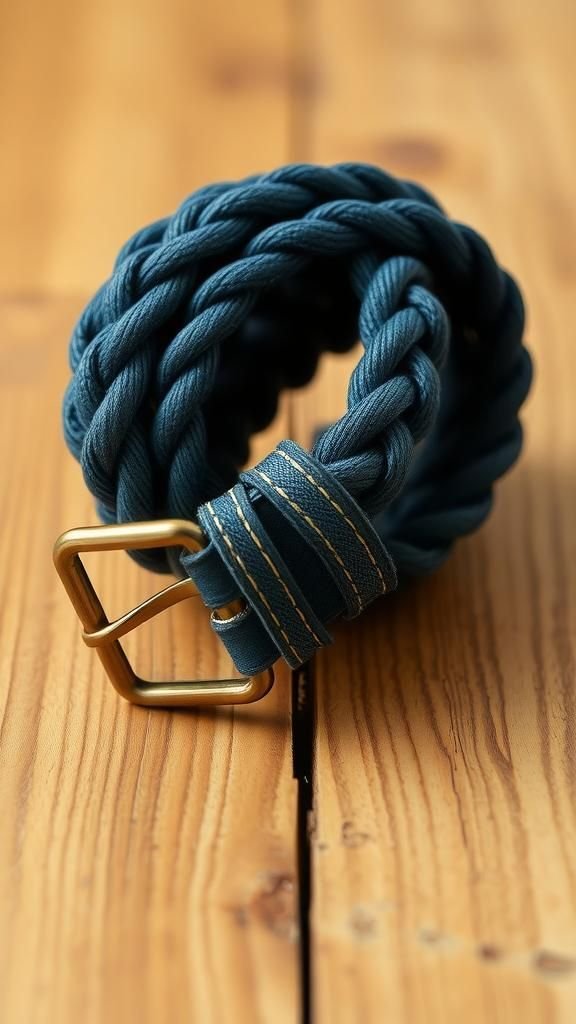 Braided denim belt that tells a story