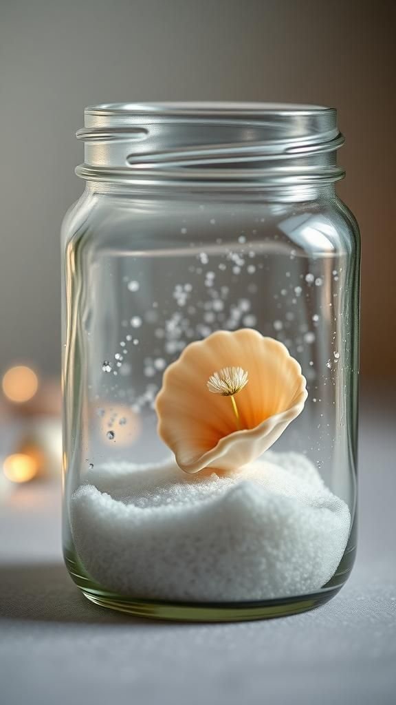 Memory snow globe jar that quiets the room